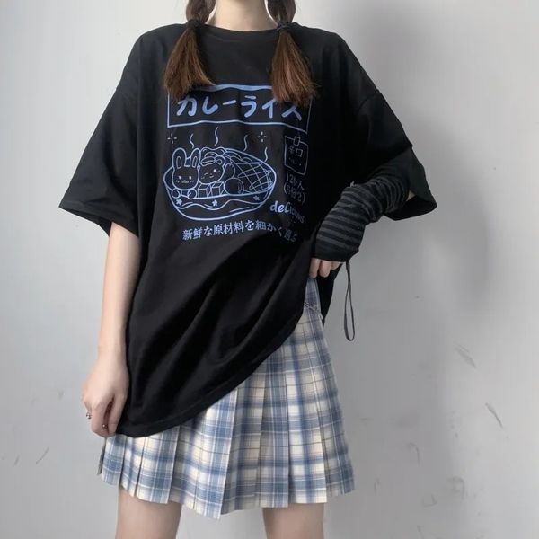 black goth aesthetic vintage t-shirt women korean kawaii harajuku punk kpop gothic streetwear y2k female clothing 2021 tee, White
black goth aesthetic vintage t-shirt women korean kawaii harajuku punk kpop gothic streetwear y2k female clothing 2021 tee, White