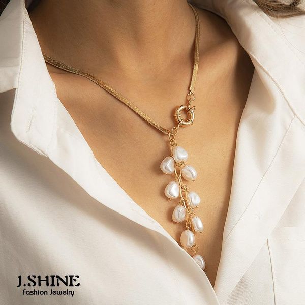 chains j.shine fashion irregular baroque pearl pendant necklaces simple snake chain tassel choker necklace women beach accessorie, Silver
chains j.shine fashion irregular baroque pearl pendant necklaces simple snake chain tassel choker necklace women beach accessorie, Silver