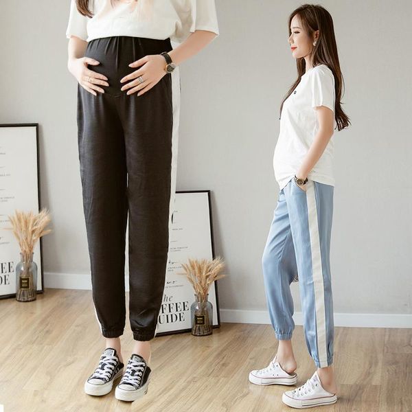 maternity bottoms 6033# pants summer casual thin stripe chiffon loose comfy belly support elastic waist trousers, White
maternity bottoms 6033# pants summer casual thin stripe chiffon loose comfy belly support elastic waist trousers, White