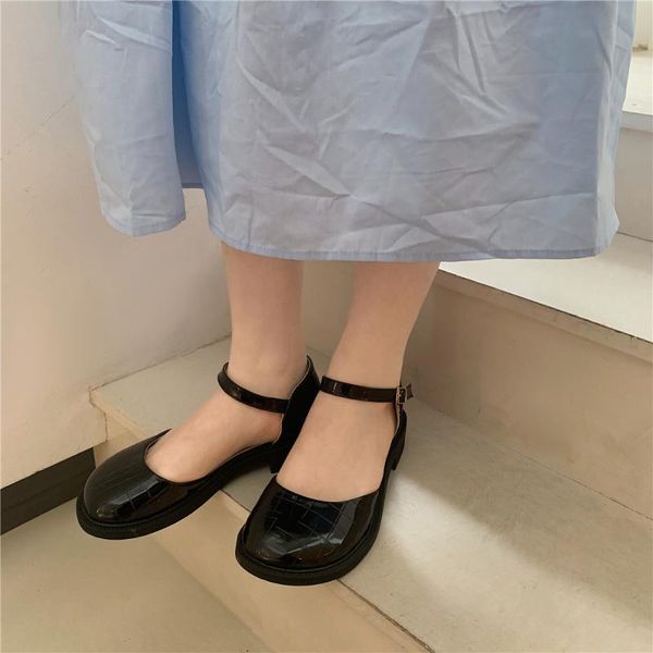 dress shoes ladies shoe 2021 summer round toe thick heel women's sandals buckle genuine leather shallow brand women sandalias mujer, Black
dress shoes ladies shoe 2021 summer round toe thick heel women's sandals buckle genuine leather shallow brand women sandalias mujer, Black