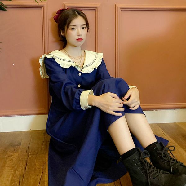 bow sweet lolita dress women blue vintage patchwok kawaii midi dress korean japanese style designer fall dresses women, Black;gray
bow sweet lolita dress women blue vintage patchwok kawaii midi dress korean japanese style designer fall dresses women, Black;gray