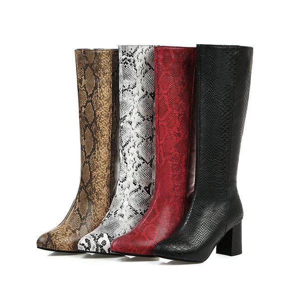 boots 2021 winter women shoes high-end snake print pu knee round toe platform high heels side zipper ladies printed, Black
boots 2021 winter women shoes high-end snake print pu knee round toe platform high heels side zipper ladies printed, Black