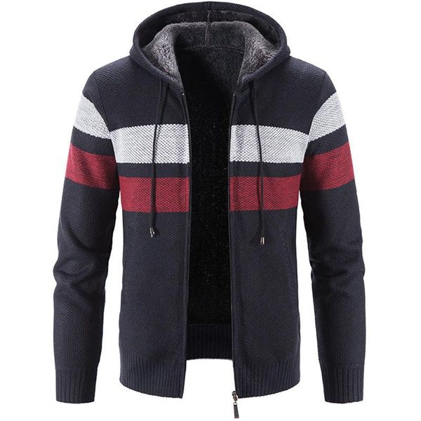 men's sweaters winter sweater coat men hooded cardigan fleece warm jackets fashion striped knitted casual zipper, White;black
men's sweaters winter sweater coat men hooded cardigan fleece warm jackets fashion striped knitted casual zipper, White;black