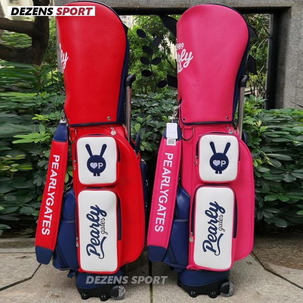 golf bags red/pink women's bag pu pull rod with pulley standard 
golf bags red/pink women's bag pu pull rod with pulley standard