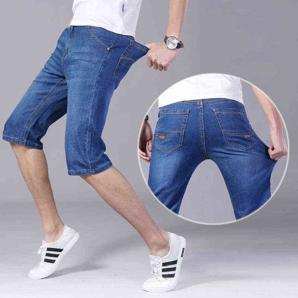 men's jeans xintang cowboy shorts 2021 summer thin straight quarter middle pants slim fit elastic work men's wear, Blue
men's jeans xintang cowboy shorts 2021 summer thin straight quarter middle pants slim fit elastic work men's wear, Blue