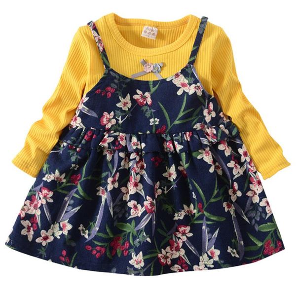girl's dresses girls long sleeve dress spring autumn 0-4y 2021 sweet casual floral fake two princess for girl clothes party, Red;yellow
girl's dresses girls long sleeve dress spring autumn 0-4y 2021 sweet casual floral fake two princess for girl clothes party, Red;yellow