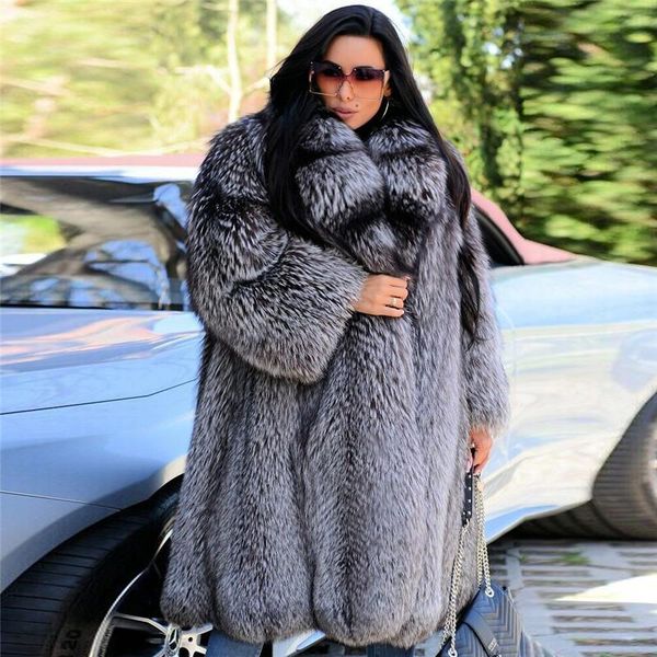 women's fur & faux winter fashion real silver coat long genuine whole skin coats with big lapel collar outwear, Black
women's fur & faux winter fashion real silver coat long genuine whole skin coats with big lapel collar outwear, Black