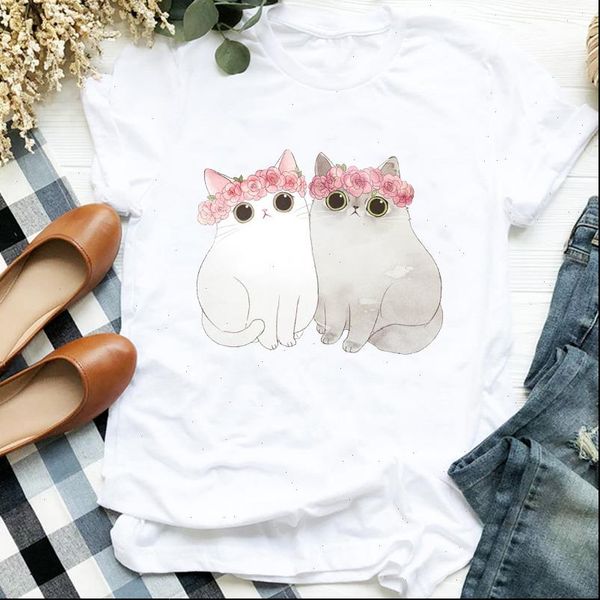 women lady cat cartoon flower floral pet animal printing fashion tshirt shirt clothes graphic female t tee womens t shirt, White
women lady cat cartoon flower floral pet animal printing fashion tshirt shirt clothes graphic female t tee womens t shirt, White