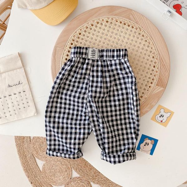 trousers autumn baby girls plaid full length children kids casual pants, Blue