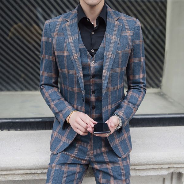 simple plus size fashion single breasted british gentleman business social banquet plaid suit piece set i24a, White;black
simple plus size fashion single breasted british gentleman business social banquet plaid suit piece set i24a, White;black