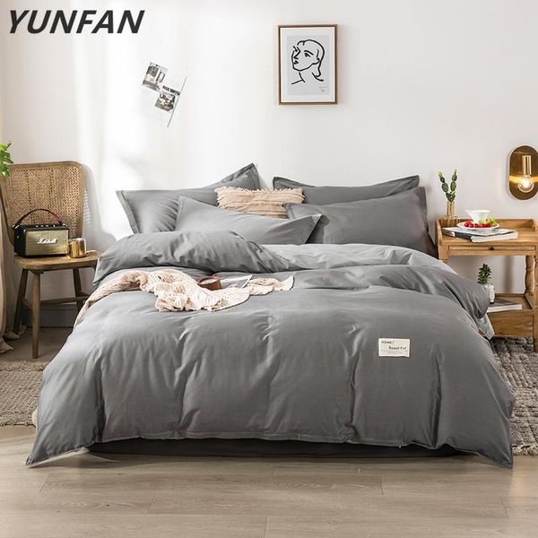bedding sets pure color cotton twin full double duvet cover luxury fashion flat sheet pillow cases gray bedclothes
bedding sets pure color cotton twin full double duvet cover luxury fashion flat sheet pillow cases gray bedclothes