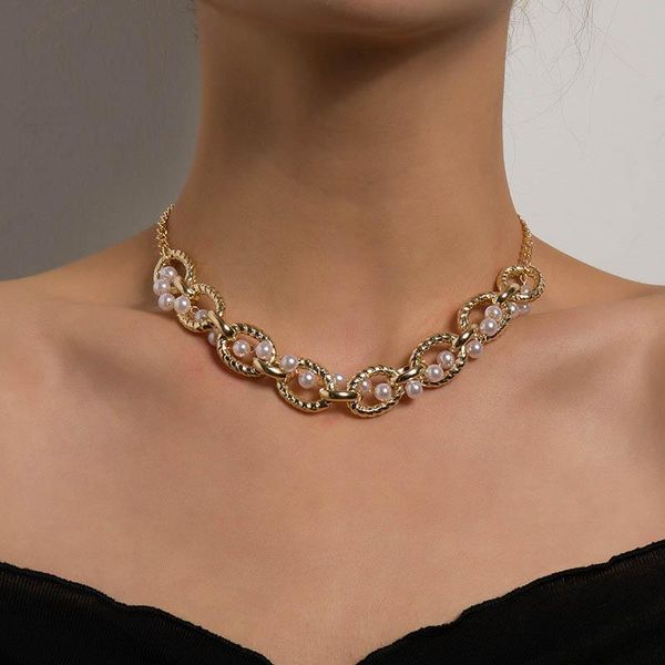 chokers punk twisted thick chain pearl choker necklace for women vintage elegant geometric clavicle chocker colar jewelry gift, Golden;silver
chokers punk twisted thick chain pearl choker necklace for women vintage elegant geometric clavicle chocker colar jewelry gift, Golden;silver