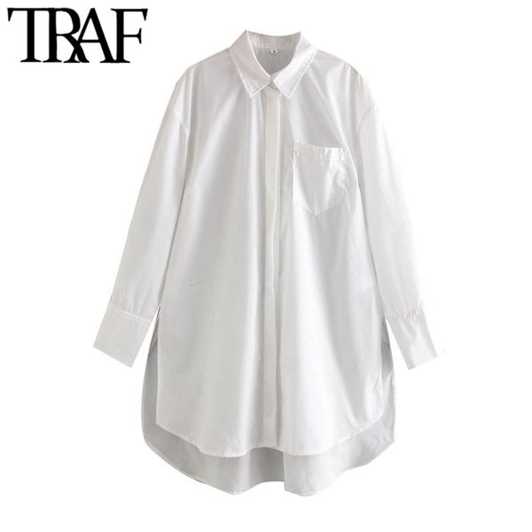 traf women fashion with pockets oversized asymmetry blouses vintage long sleeve button-up female shirts chic overshirts 210315, White
traf women fashion with pockets oversized asymmetry blouses vintage long sleeve button-up female shirts chic overshirts 210315, White