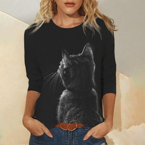 women's t-shirt outdoor leisure round neck long-sleeved t-shirt, animal print street casual clothing#g30, White
women's t-shirt outdoor leisure round neck long-sleeved t-shirt, animal print street casual clothing#g30, White