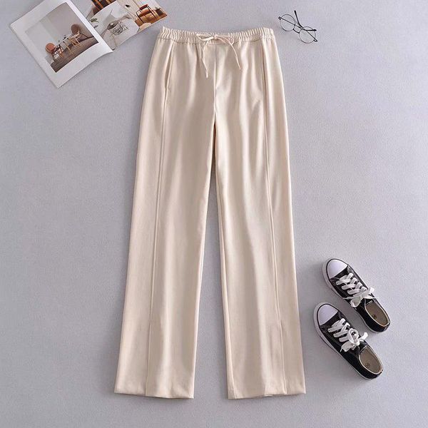 women's pants & capris wxwt za 2021 women split design strethy waist trousers female casual wide leg pantalon wfj66027h, Black;white
women's pants & capris wxwt za 2021 women split design strethy waist trousers female casual wide leg pantalon wfj66027h, Black;white