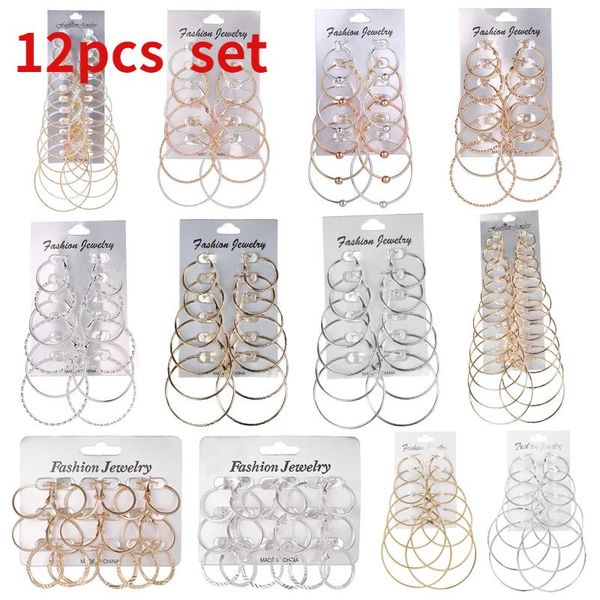 hoop & huggie 6pairs /12pairs punk earrings set big circle jewelry for women girls steampunk ear clip earring ring, Golden;silver
hoop & huggie 6pairs /12pairs punk earrings set big circle jewelry for women girls steampunk ear clip earring ring, Golden;silver