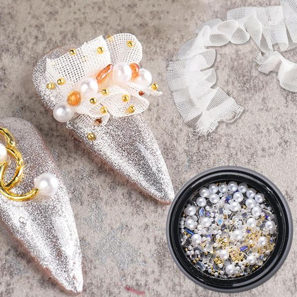 nail art decorations white lace accessories bowknot ribbon crystal pearl gems 2021 design manicure leqb01-04, Silver;gold
nail art decorations white lace accessories bowknot ribbon crystal pearl gems 2021 design manicure leqb01-04, Silver;gold
