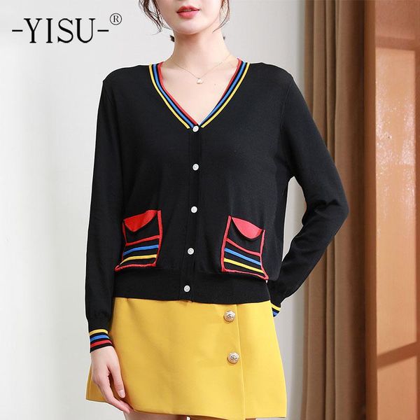 women's knits & tees yisu spring casual women sweater cardigan all-match v-neck long sleeve female pocket knitted, White
women's knits & tees yisu spring casual women sweater cardigan all-match v-neck long sleeve female pocket knitted, White