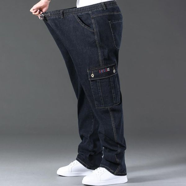 men's jeans large size 42 44 46 48 in autumn and winter classic straight casual loose elastic waist, Blue
men's jeans large size 42 44 46 48 in autumn and winter classic straight casual loose elastic waist, Blue