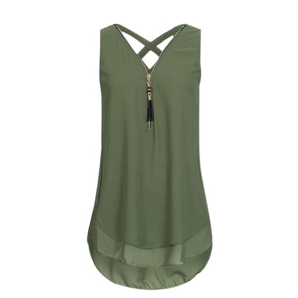 women's blouses & shirts zipper blouse women plus size sleeveless backless tank cross back hem layed summer loose v-neck blusa, White
women's blouses & shirts zipper blouse women plus size sleeveless backless tank cross back hem layed summer loose v-neck blusa, White