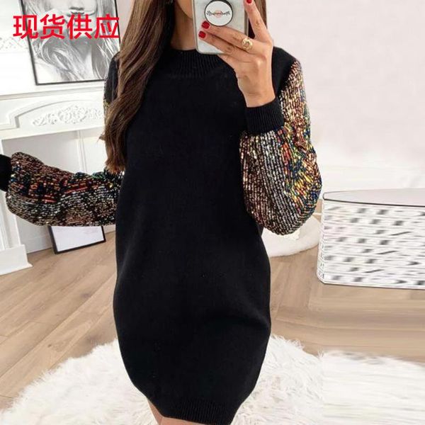 casual dresses 2021 fashion women's dress round neck splicing long sleeve knitted for women, Black;gray
casual dresses 2021 fashion women's dress round neck splicing long sleeve knitted for women, Black;gray