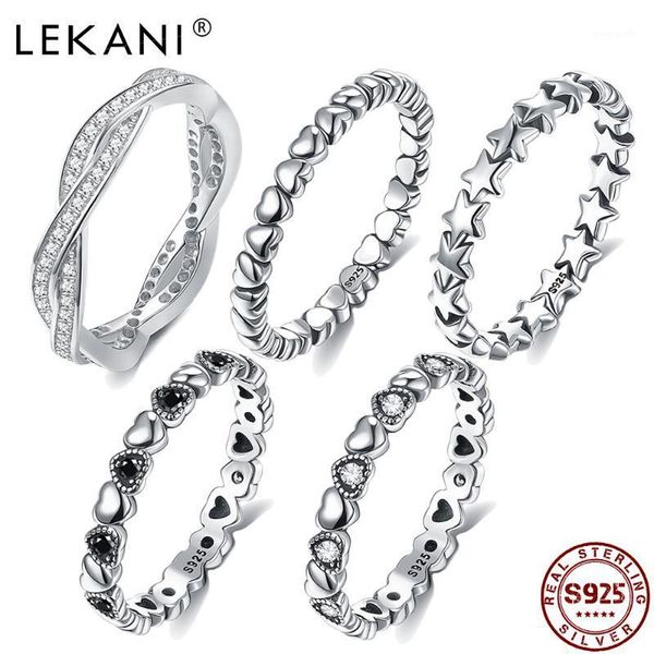 cluster rings lekani 925 sterling silver ring love heart star for women wedding original fine jewelry party 5 styles 20211, Golden;silver
cluster rings lekani 925 sterling silver ring love heart star for women wedding original fine jewelry party 5 styles 20211, Golden;silver