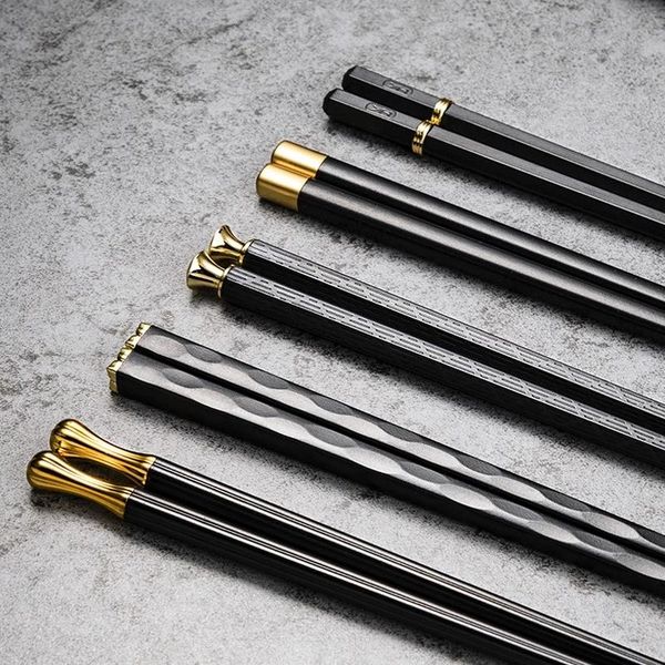 chopsticks 5 pairs set black korea metal sushi reusable non-slip design sticks tableware
chopsticks 5 pairs set black korea metal sushi reusable non-slip design sticks tableware