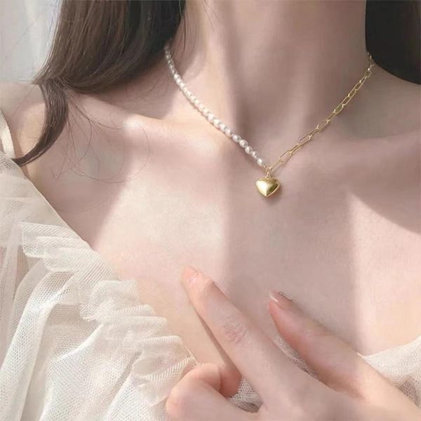 chains fashion asymmetric simulation pearl gold color chain heart pendant choker necklaces for women vintage geometric necklace jewelry, Silver
chains fashion asymmetric simulation pearl gold color chain heart pendant choker necklaces for women vintage geometric necklace jewelry, Silver