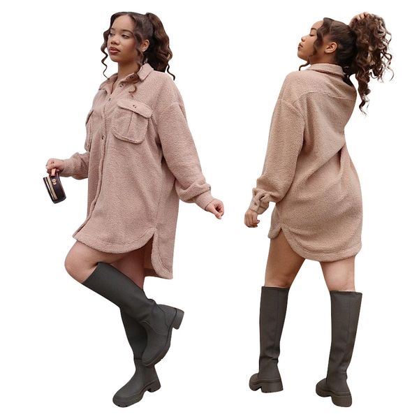 2021 new double-sided plush solid color warm loose slit es for women winter casual lapel single-breasted fashion vestido k3em, Black;gray
2021 new double-sided plush solid color warm loose slit es for women winter casual lapel single-breasted fashion vestido k3em, Black;gray
