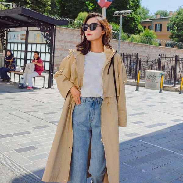 women's trench coats 2021 spring fashion casual windbreaker loose woman solid color hat ladies long coat, Tan;black
women's trench coats 2021 spring fashion casual windbreaker loose woman solid color hat ladies long coat, Tan;black