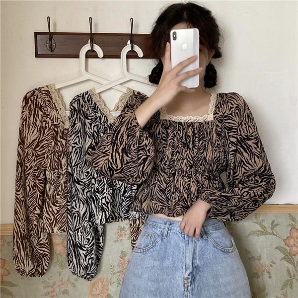 women's blouses & shirts vintage lace up square collar autumn style women long sleeve korean fashion clothing brand crop top, White
women's blouses & shirts vintage lace up square collar autumn style women long sleeve korean fashion clothing brand crop top, White