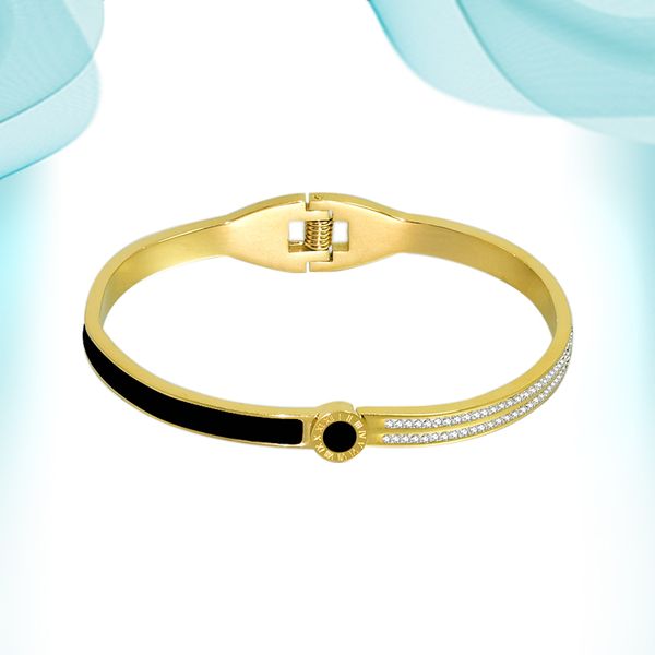 stylish double row diamond bangle half circle black roman numeral mud stone fashion designer all-match stainless steel titanium bangles part
stylish double row diamond bangle half circle black roman numeral mud stone fashion designer all-match stainless steel titanium bangles part