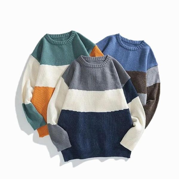 women's sweaters autumn winter women contrast sweater long sleeve round neck knitted casual striped pullover 2021 female, White;black
women's sweaters autumn winter women contrast sweater long sleeve round neck knitted casual striped pullover 2021 female, White;black