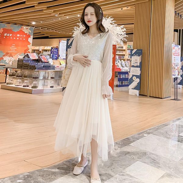 maternity dresses 832# clothes spring autumn long sleeves v neck plus size easy matching loose stylish dress pregnant women mom, White
maternity dresses 832# clothes spring autumn long sleeves v neck plus size easy matching loose stylish dress pregnant women mom, White