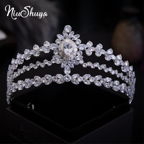 hair clips & barrettes niushuya tiaras zircon crowns bridal wedding headwear women accessories diadem for pageant party cz head jewelry que, Golden;silver 
hair clips & barrettes niushuya tiaras zircon crowns bridal wedding headwear women accessories diadem for pageant party cz head jewelry que, Golden;silver