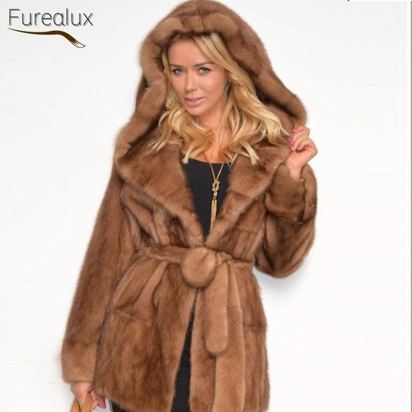 women's fur & faux furealux fashion light luxury mink with hood thickened warmth handmade natural winter casual woman jacket, Black
women's fur & faux furealux fashion light luxury mink with hood thickened warmth handmade natural winter casual woman jacket, Black