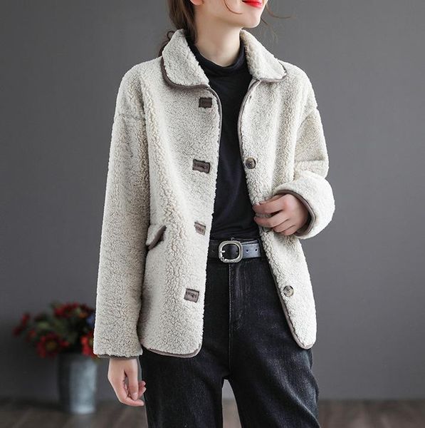 women's jackets winter large size women retro loose all-match coat cardigan button casual warm, Black;brown
women's jackets winter large size women retro loose all-match coat cardigan button casual warm, Black;brown