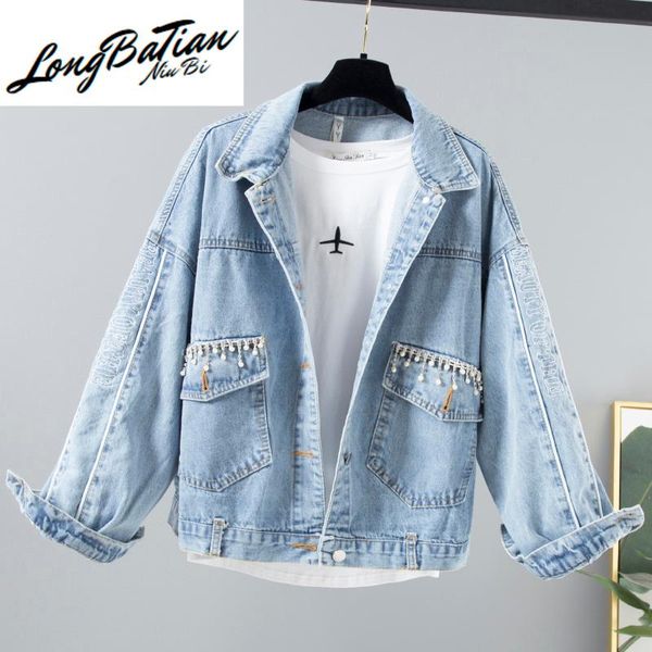 women's jackets boyfriend style beading denim jacket women autumn vintage long sleeve jeans basic coat casual big size loose outerwear, Black;brown
women's jackets boyfriend style beading denim jacket women autumn vintage long sleeve jeans basic coat casual big size loose outerwear, Black;brown