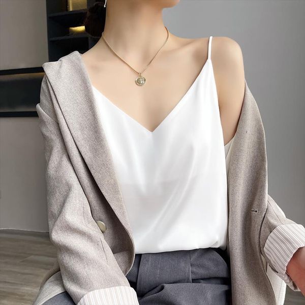 spaghetti strap satin summer womens cami white underwear loose chic sleeveless elegant chiffon silk female camisol
spaghetti strap satin summer womens cami white underwear loose chic sleeveless elegant chiffon silk female camisol