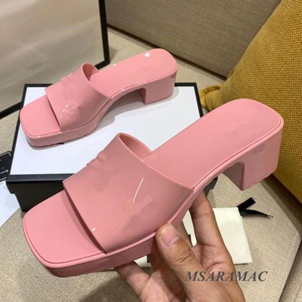 slippers summer candy color peep toe square heel outer ladies round toed rubber fashion beach high-heeled jelly shoes, Black
slippers summer candy color peep toe square heel outer ladies round toed rubber fashion beach high-heeled jelly shoes, Black