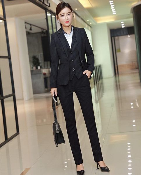 women's suits & blazers formal black blazer women business 3 piece pant, jacket and vest sets ladies work wear office uniforms styles, White;black
women's suits & blazers formal black blazer women business 3 piece pant, jacket and vest sets ladies work wear office uniforms styles, White;black