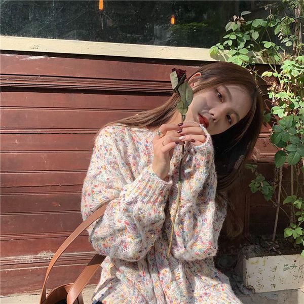 women's sweaters korean ~ vigorous full girlish style cute sweet and loose versatile multi-color dotted crew neck pullover sweater fema, White;black
women's sweaters korean ~ vigorous full girlish style cute sweet and loose versatile multi-color dotted crew neck pullover sweater fema, White;black
