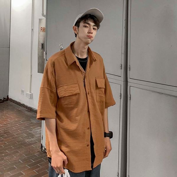 2021 new summer men's loose students short high-quality pocket shirt popular brand half sleeve male french cuff shirts -2xl 6kmt, White
2021 new summer men's loose students short high-quality pocket shirt popular brand half sleeve male french cuff shirts -2xl 6kmt, White