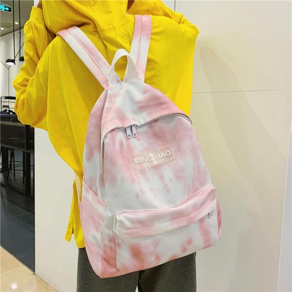 backpack female college students korean tie dye fashion large capacity canvas simple sen series versatile 
backpack female college students korean tie dye fashion large capacity canvas simple sen series versatile