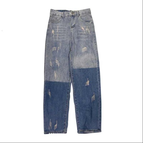 women's jeans japanese color matching ripped washed streetwear retro wide-leg pants men's casual trousers, Blue
women's jeans japanese color matching ripped washed streetwear retro wide-leg pants men's casual trousers, Blue