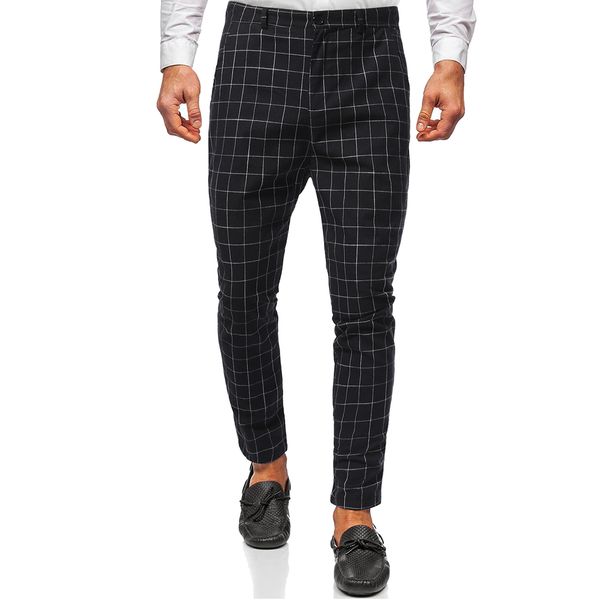 2021 men's social pants fashion slim striped check button suit streetwear business, Black
2021 men's social pants fashion slim striped check button suit streetwear business, Black