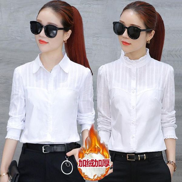 women's blouses & shirts women blouse long-sleeved autumn winter shirt ropa de mujer, White
women's blouses & shirts women blouse long-sleeved autumn winter shirt ropa de mujer, White