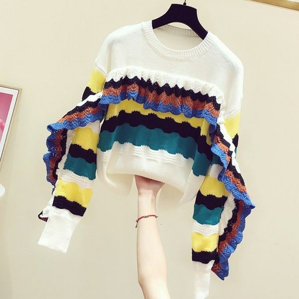 women's sweaters female long-sleeve striped sweater, casual female sweater knitted with round collar, for spring and winter sxzq, White;black
women's sweaters female long-sleeve striped sweater, casual female sweater knitted with round collar, for spring and winter sxzq, White;black