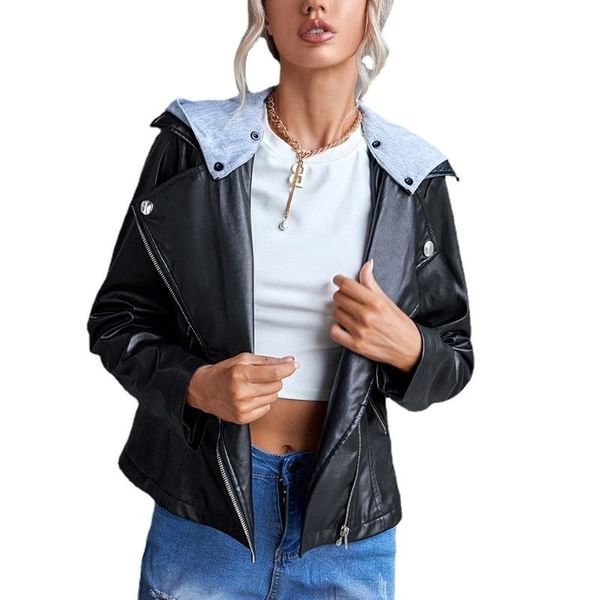 women's jackets motorcycle hooded pu leather jacket detachable side zipper casual for women, Black;brown
women's jackets motorcycle hooded pu leather jacket detachable side zipper casual for women, Black;brown