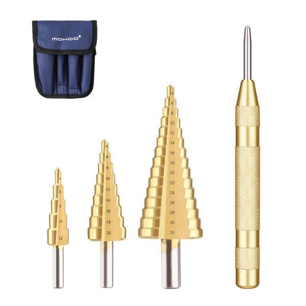 professional drill bits 5pcs hss step bit set cone hole cutter taper metric 4 - 12 / 20 32mm 1 "titanium coated metal hex core
professional drill bits 5pcs hss step bit set cone hole cutter taper metric 4 - 12 / 20 32mm 1 "titanium coated metal hex core